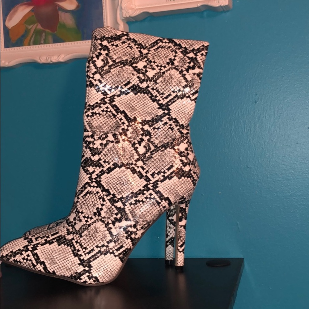 Snakeskin Booties